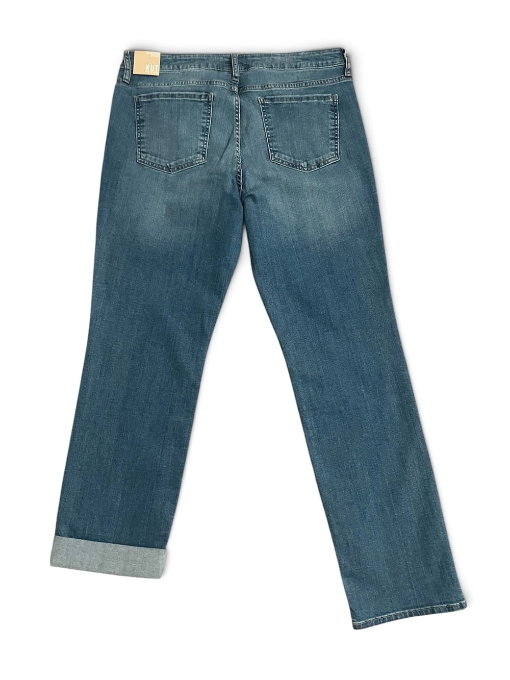 NWT KUT Catherine Boyfriend Straight-Leg Medium Wash Jeans Women Size 14 - Picture 2 of 10